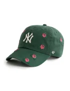 47 brand шапка с козирка дамска от памук MLB New York Yankees зелена B-SCTRC17GWS-DG