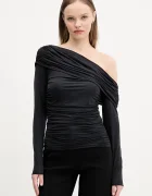 Abercrombie & Fitch Блуза в черно с изчистен дизайн KI139-5204