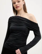 Abercrombie & Fitch Блуза в черно с изчистен дизайн KI139-5204