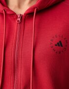 adidas by Stella McCartney суичър с цип и качулка дамски с памук червен KR6288