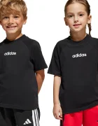 adidas Детска памучна тениска в черно с принт JC9753