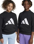 adidas Детски суичър в черно с качулка с принт JC9667