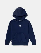 adidas Детски суичър в синьо с качулка с апликация JY0612