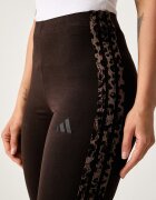 adidas клин дамски от памук с еластан Leopard Pack кафяв с висока талия KV9302
