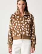 adidas Originals късо яке дамско Animal Print Firebird кафяво KT2142