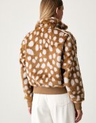 adidas Originals късо яке дамско Animal Print Firebird кафяво KT2142