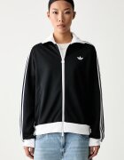 adidas Originals суичър с цип дамски с памук Beckenbauer черен KV9560