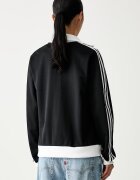 adidas Originals суичър с цип дамски с памук Beckenbauer черен KV9560