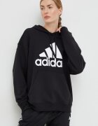 adidas Памучен суичър в черно с качулка с принт
