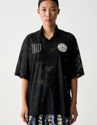 adidas тениска дамска от дантела x Farm Rio черна KR0238