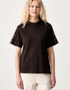 adidas тениска дамска от памук Leopard Pack кафява KV9298