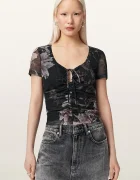 AllSaints блуза дамска GABBY черна на цветя W153JE