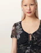 AllSaints блуза дамска GABBY черна на цветя W153JE