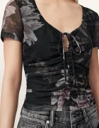 AllSaints блуза дамска GABBY черна на цветя W153JE
