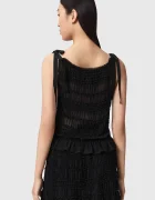 AllSaints блуза дамска от памук LOTUS черна W096PE