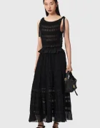 AllSaints блуза дамска от памук LOTUS черна W096PE