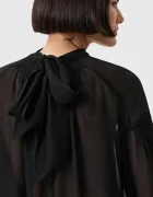 AllSaints Блуза с коприна PEARLA в черно с изчистен дизайн W027PD