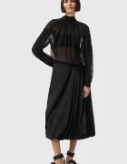 AllSaints Блуза с коприна PEARLA в черно с изчистен дизайн W027PD