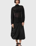 AllSaints Блуза с коприна PEARLA в черно с изчистен дизайн W027PD