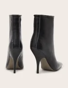 AllSaints боти с висок ток дамски от кожа Vera Zip Boot черни W030FF