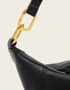 AllSaints чанта crossbody дамска от кожа черна W546XD