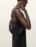AllSaints чанта crossbody дамска от кожа черна W546XD