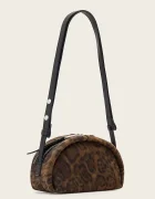AllSaints чанта crossbody дамска от велур ROSALIE кафява W722XD