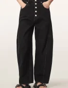 AllSaints дънки barrel дамски CARTER BUTTON JEAN кафяви W003EF