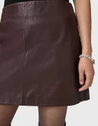 AllSaints Кожена пола RENAI в черно къса разкроена W020RB
