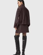 AllSaints Кожена пола RENAI в черно къса разкроена W020RB