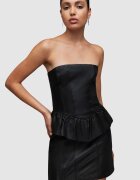AllSaints Кожена рокля WL068Z CASSIE LEA RUFFLE DR