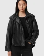 AllSaints Кожено яке в черно преходен модел W051LD