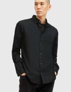 AllSaints Памучна риза HAWTHORNE LS SHIRT мъжка в черно с кройка по тялото с класическа яка M150SB