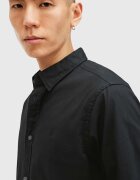 AllSaints Памучна риза HAWTHORNE LS SHIRT мъжка в черно с кройка по тялото с класическа яка M150SB