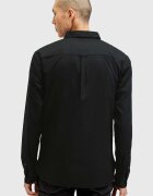 AllSaints Памучна риза HAWTHORNE LS SHIRT мъжка в черно с кройка по тялото с класическа яка M150SB