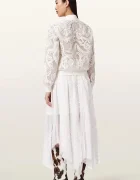 AllSaints Пола VASHTIE в бяло среднодълга разкроена W034RE