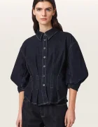 AllSaints риза дамска от деним NANCY тъмносиня W094PF