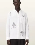 AllSaints риза мъжка от лен TERROR бяла M171SC