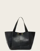 AllSaints шопинг чанта дамска от кожа ROSALIE черна W713XD