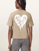 AllSaints тениска дамска от памук TRIP бежова W033JD