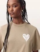 AllSaints тениска дамска от памук TRIP бежова W033JD