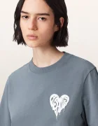 AllSaints тениска дамска от памук TRIP синя W033JD