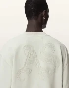 AllSaints уголемен суичър мъжки от памук INSIGNIA зелен M029NE