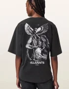 AllSaints уголемена тениска дамска от памук SERAPH AMELIE SS черна W047JF