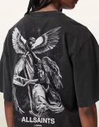 AllSaints уголемена тениска дамска от памук SERAPH AMELIE SS черна W047JF