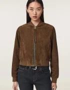 AllSaints яке бомбър дамско от велур ORTEN кафяво W041LD