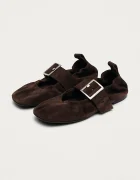 Alohas балеринки от велур Sarea кафяви S101514-01