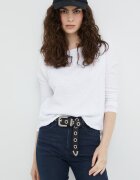 American Vintage Памучна блуза с дълги ръкави T-SHIRT ML COL BATEAU в бяло SON31G