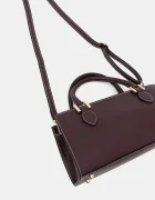 Answear.LAB чанта crossbody дамска от кожа бордо
