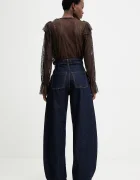 Answear.LAB дънки wide leg дамски тъмносини